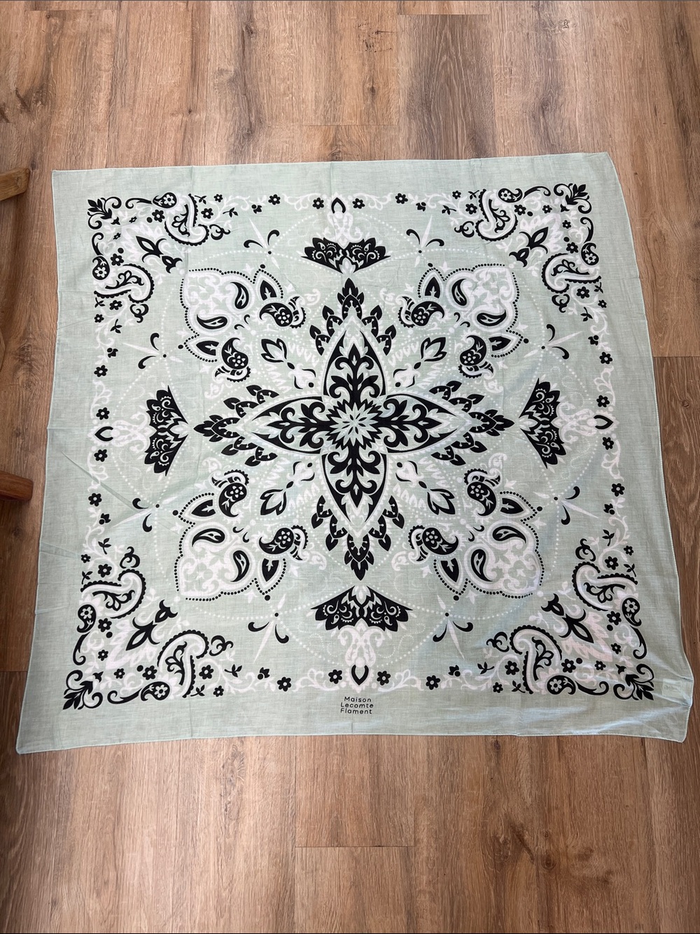 Maison Lecomte Flament Cotton Bandana Scarf Mint
